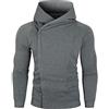 PRJN Felpa con cappuccio da uomo con zip intera Felpa casual a maniche lunghe moda Maglioni casual leggeri con cerniera a lunghezza lunga Felpa con zip laterale Pullover Felpa con cappuccio tinta unita