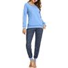 Litherday Pigiama Donna Invernale Cotone Lungo Pantaloni Fantasia per Casa | Completo notte donna a manica lunga con tasche laterali e tessuto morbido per dormire e rilassarsi in casa