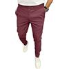 Oanviso Pantaloni da Lavoro Leggeri Uomo Ufficio Estivi Lunghi Chino Slim Fit Pantaloni Eleganti Morbidi Fascia Pantalone Caviglia Stretta Business Casual Formali Trousers Bordeaux S
