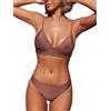 CUPSHE Set Bikini da donna Crossover Bustier Bikini a vita alta Moda mare Elegante Costume da bagno in due pezzi Swimsuit, rosso mattone, S
