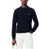 Lacoste - Maglione da uomo a girocollo, monocromatico, in cotone, confezione da 1, Blu mare, M