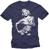 MAKAYA Maglietta Tattoo Designs Vintage T-Shirt Stampa Pin Up Donna Blu L