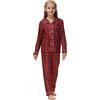 Verve Jelly Set pigiama per bambini, a maniche lunghe, con bottoni, con pantaloni lunghi, abbigliamento casual per l'autunno e l'inverno, Plaid rosso., 13-14 Years