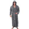 OBiQuzz - Accappatoio da uomo lungo in pile con cappuccio, pigiama invernale, jumpsuit, tuta in soffice pile, caldo, per la casa, morbido, per la sauna, vestaglia morbida, biancheria da notte, roba