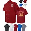 WolunLi Cappotto da cuoco personalizzato uomo/donna giacca da chef Bulk Logo/nome/testo Cappotto da chef con tasche Ristorante/Hotel Uniforme, Rosso, XS-3XL