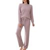 RITOSTA Pigiama Donna Invernale Lungo Tuta Donna Autunnale Invernale Completa Sportiva Due Pezzi Completo Elegante Pigiami Pile Felpa Manica Lunga e Pantaloni Larghi Casual Completi (Rosa,L)