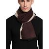 Prettystern Sciarpa Di Seta Calda Come Lana Da Uomo Pile elegante Foulard Invernale Da Uomo Zs12 marrone beige a righe