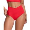 CRZ YOGA Taglio a V Vita Alta Bottom Bikini | Sgambatura Media, Copertura Posteriore Media, Incrociata Davanti, Nuoto, Slip Costume per Donna