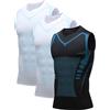 Richymfa 3PC Canotta Compressione Uomo Canottiera Contenitiva Uomo Palestra Snellente Maglia Modellante Dimagrante Shapewear Intimo Senza Maniche Tank Bodybuilding Canotte Fitness Fascia Pancia Traspirante