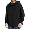 RUMAOZIA Giacca a vento da uomo, impermeabile, traspirante, per le mezze stagioni, con cappuccio, leggera, antivento, giacca funzionale Raincoat Full Zip, Nero , 4XL