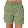 ORANDESIGNE Pantaloncini Cargo da Donna Shorts Estivi Pantaloni Corti Sportivo Leggero Lavoro Bermuda da Escursionismo a Vita Alta con Tasche Multiple A Verde XL