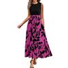 shownicer Vestito Donna Elegante Abito Cerimonia Vestito Lungo Estivi Maniche Corte Vestiti Curvy B Rosa L