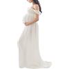 Tomwell Abito Fotografico Premaman Maxi Vestito Fotografico Eleganti Fuori Spalla Chiffon Gravidanti Abbigliamento Maternity Dress Gonna di Lunghezza del Pavimento