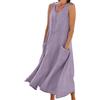 Cocila Summer Dresses for Women Abito Casual da Donna Solido Abito Tondo con Scollo a V Senza Maniche Abito con Taschino Abito Ampio Abiti Corti Invernali Vestitini Estivi Donna