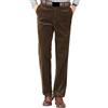 GAGFDA Pantaloni da uomo in velluto a coste dalla vestibilità classica, pantaloni da uomo autunnali larghi da lavoro casual da lavoro slim fit gamba dritta pantaloni con tasche, Marrone, 32 W
