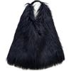 LYEAA Borsa tote casual in peluche Borsa versatile da donna di capacità Borsa a tracolla soffice Hasp Borsa tote fuzzy Borsa a tracolla for ragazza (Nero)