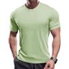 Muscle Cmdr Maglia Maglie A Maniche Corte da Uomo con Collo Grandad, Casual Slim Henley Maglietta Verde L
