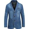 YAOTT Blazer da Uomo Denim Blazer Vintage Cotone Giacca da Abito Casual Slim Fit Blazer da Abito Formale Monopetto Suit Jacket Giacca di Jeans Casual Elegante Blazer di Jeans a 3 Bottoni