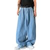 ORANDESIGNE Baggy Jeans Uomo Pantaloni Baggy Pantaloni Denim Vintage Casual Hip Hop Y2K Jeans Gamba Larga Straight Pantaloni Harajuku Ragazzo Pantaloni Casual Streetwear G Azzurro XL
