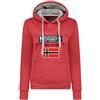Geographical Norway Gadrien Lady - Felpa Donna Zip Hoodie Tasche - Pile Donna Maglione Manica Lunga Giacca Cappuccio - Abito Ideale Primavera Estate Autunno Inverno Stagione (Granato S)