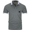 KUNJLELP Polo da Uomo con Tasca T Shirt Manica Corta M-3XL Chic Colletto a Quadri Maglietta Uniformi