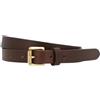 Gusti Leder Gusti cintura vero cuoio -Birte semplice stretta con fibbia dorata decorativa accessori donna 85 cm in pelle marrone