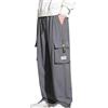 Generic Pantaloni da lavoro da uomo in cotone, casual, taglie forti, traspiranti, leggeri, elasticizzati, con tasche, coulisse, classici, per sport, corsa, jogging, allenamento, fitness