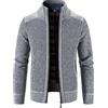 sutelang lurryly Giacca da cucina uomo - uomo inverno moda maglione giacca a maniche lunghe più velluto spesso collo alto tinta unita maglione cardigan giacca in pile uomo lavoro, grigio, XL