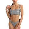 NewL Donne Reggiseno Imbottito Spiaggia Riflettente Bikini Set Costume da Bagno