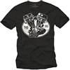 MAKAYA Panhead - Moto Maglietta T-Shirt Biker Accessori Uomo Nera XXXXXL