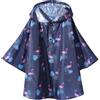 QIKADO Poncho Impermeabile Bambini Unisex Antipioggia Bambino Mantella Pioggia Bambina Incappucciato con Sacchetto di Stoccaggio Portatile Blauer Flamingo/M