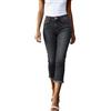 Onsoyours Capri Jeans Donna Estivi a Vita Alta Pantaloni Pinocchietto 3/4 Jeggings Elasticizzati con Tasche A Nero XL