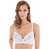 Lepel Reggiseno Senza Ferretto in Pizzo e Cotone sulla Pelle Art. 450 Coppa C (6, Bianco)