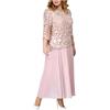 Generic Abiti da sera eleganti da donna con maniche a 3/4, ricamati in pizzo, maxi abito in chiffon, modesti, formali, abiti da cocktail per madrine/madrina, outfit taglie forti, i miei ordini, saldi