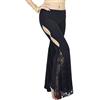 Astage Donna Lace Side Split Abbigliamento Sportivo Pantaloni India Danza Nero