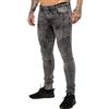 989Zé ENZO Jeans Strappato Uomo Pantaloni Stretch Skinny Fit Denim Elastico Casual EZ365 Acido Nero 38W / 30L