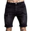 ORANDESIGNE Pantaloni Corti Uomo Bermuda Ragazzo Tasconi Cargo Jeans Strappati Pantaloni con Tasche Laterali Pantalone Uomini Estivo Shorts Elegante Slim Fit C Nero XS