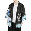 Sunma Uomo Estate Kimono Giapponese Maglietta Sciolto Stampato Floreale 3/4 Manica Cappotto Jacket Cardigan