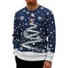 Generisch Maglione natalizio da uomo, casual, per feste di Natale, per feste di Natale, divertenti, a maniche lunghe, con scollo rotondo, O blu navy, XXXXL