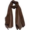 WESTEND CHOICE Sciarpe da donna Sciarpa in chiffon crêpe grande scialle increspato foulard stola collo avvolgere sciarpe e involucri da donna 180x70 cm, Marrone scuro, Etichettalia unica