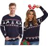 Enjyam Maglione Donna Natalizio Collo Rotondo Maglione per Natale Pullover Invernale