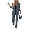 shownicer Completo Donna Tailleur Pantalone Curvy Completo Pantaloni e Giacca Tuta Due Pezzi Ufficio e Lavoro Blazer Tuta Slim Fit Completo Tailleur da Cerimonia A Grigio Scuro XXL