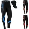 Brisk Bike Pantaloni Ciclismo Uomo - Cool Max Elasticizzato Pantaloni Imbottiti Uomo Ciclismo con Cuciture Flatlock Leggings Termici per Ciclismo, Escursionismo, Sci e Corsa