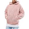 ORANDESIGNE Felpa con Cappuccio da Uomo in Peluche Pullover in Pile Teddy con Tasche Casual Maniche Lunghe Cappotto di Peluche Soffice Hoodie F Rosa M