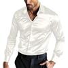 Oanviso Camicia in Raso Uomo Maniche Lunghe Camicie Elegante | da Abito, Casual, Moda, Bottoni, Shirts, Lucido, da Ballo, Matrimonio, Festa