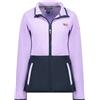 Geographical Norway Pile Donna Touki Giacca Bicolore Calda Morbida Collo Alto Zip Tasche Laterali Badge Petto Manica Casual Invernale Comoda Tempo Libero Donna