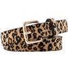 Smilbaley Cintura Donna In Pelle Leopardata, Cintura Donna Con Stampa Leopardo, Cintura Donna In Pelle Con Stampa Leopardo, Cintura In Pelle Scamosciata PU per Abiti e Jeans Con Elegante Fibbia (Marrone)