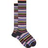 Gallo - Brand Italiano Calze Lunghe Uomo Cotone E Cashmere Nero Righe Multicolor Micro