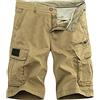 MJGkhiy Pantaloni Corti Uomo Estivi Eleganti Vintage Cotone Cargo Shorts Slim Fit Cargo Pantaloncini Multi-Tasca Estate Pantaloni Corti Estivo con Tasche Laterali Shorts Bermuda Uomo Cotone Leggero