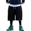 ORANDESIGNE Pantaloni Corti Uomo Oversize Pantaloni Lavoro Casual Multe Tasche Pantaloncini Cargo Corti Pantaloni Comodo Baggy Cargo Shorts Bermuda Uomo con Tasche Laterali A Nero M